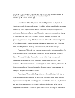 A Performance Edition of Five Settings for Brass Quintet.