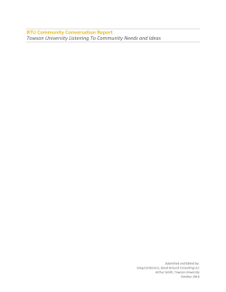 BTU Community Conversation Report Towson University Listening
