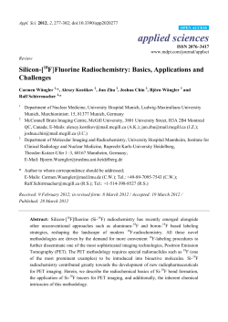 Silicon-[18F]Fluorine Radiochemistry: Basics, Applications and