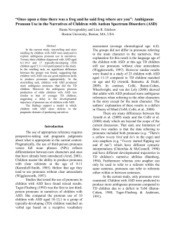 Ambiguous Pronoun Production in Narratives of Children with