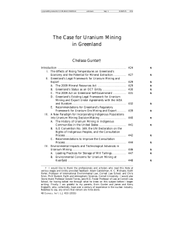 The Case for Uranium Mining in Greenland