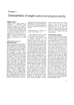 Characteristics of weight control and physical activity