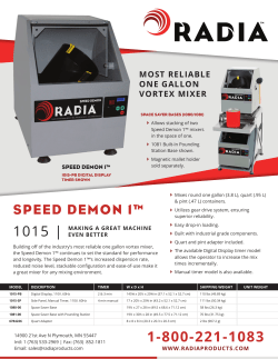 1015 Speed Demon&trade; Spec Sheet