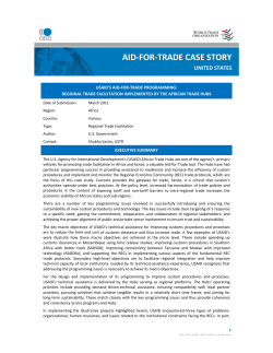 USAID`s Aid for Trade Programming