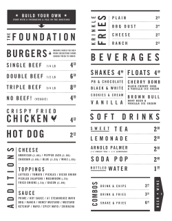 BURGERS CHICKEN HOT DOG