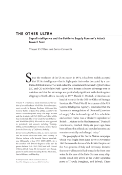 The Other Ultra: Signal Intelligence and the Battle to Supply