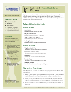 Teacher`s Guide: Fitness (Grades 6 to 8)