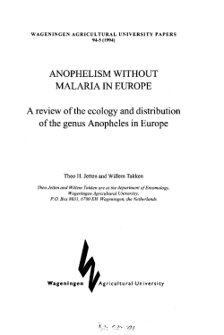 ANOPHELISM WITHOUT MALARIA IN EUROPE A review of the