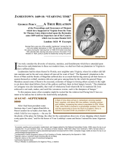 George Percy, Jamestown Starving Time, 1609-10