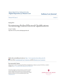 Scrutinizing Federal Electoral Qualifications