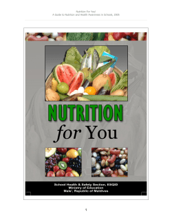 Nutrition and Health Matters in the Maldives