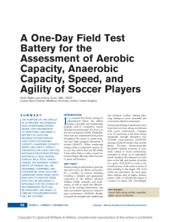 A One-Day Field Test Battery for the Assessment of Aerobic