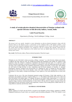 A study of certain physico-chemical characteristics of