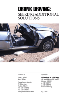 Drunk Driving: Seeking Additional Solutions