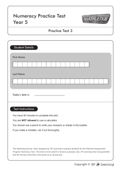 Numeracy Practice Test Year 5