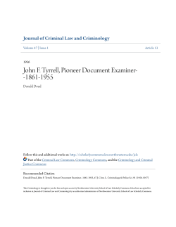 John F. Tyrrell, Pioneer Document Examiner