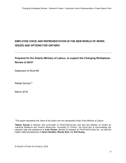 Employee Voice and Representation in the New