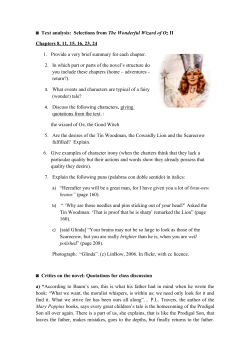 Text analysis: Selections from The Wonderful Wizard of Oz II