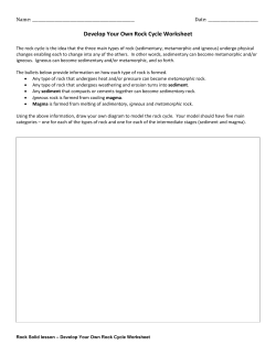 Develop Your Own Rock Cycle Worksheet