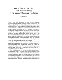 Nazi Abortion Policy - University Faculty for Life