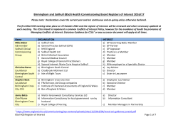 Birmingham and Solihull (BSol) Health Commissioning Board