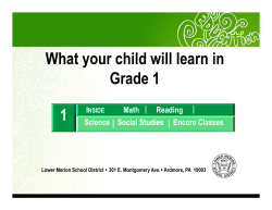 Grade 1 - Lower Merion School District