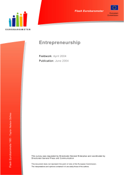 Flash Eurobarometer 160 Entrepreneurship