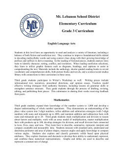 Mt. Lebanon School District Elementary Curriculum Grade 3