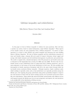 Lifetime inequality and redistribution