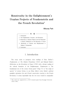 Monstrosity in the Enlightenment`s Utopian Projects of Frankenstein