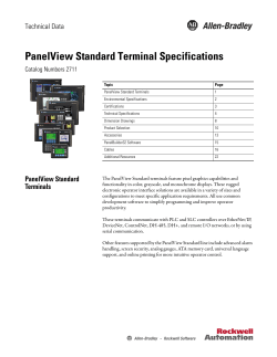 PanelView Standard Specifications
