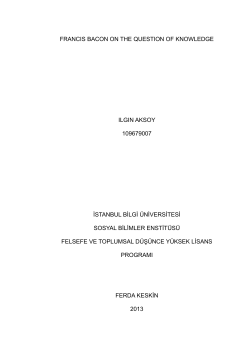 francis bacon on the question of knowledge ilgin aksoy 109679007