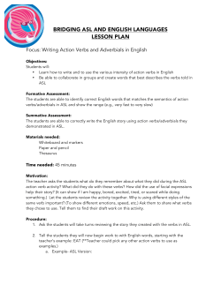 BRIDGING ASL AND ENGLISH LANGUAGES LESSON PLAN
