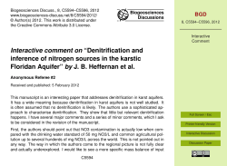 Interactive comment on &ldquo;Denitrification and inference of nitrogen