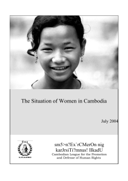 The Situation of Women in Cambodia