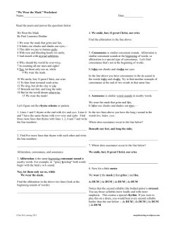 "We Wear the Mask" Worksheet Name: Date:______ Read the poem