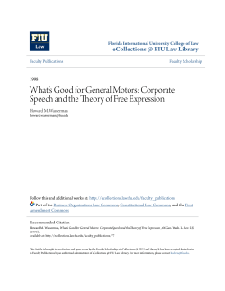 What`s Good for General Motors: Corporate Speech and the Theory