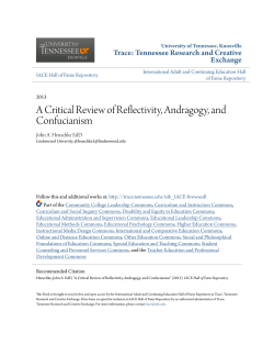 A Critical Review of Reflectivity, Andragogy, and Confucianism