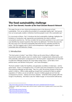 The food sustainability challenge