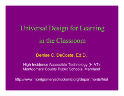 Universal Design for Learning in the Classroom