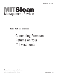 Generating Premium Returns on Your IT Investments