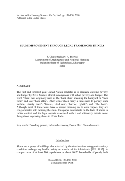 SLUM IMPROVEMENT THROUGH LEGAL FRAMEWORK IN INDIA