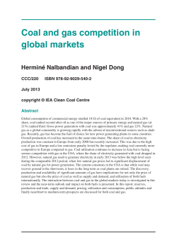 Coal and gas competition in global markets