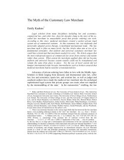 The Myth of the Customary Law Merchant