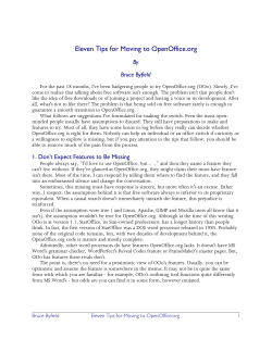 Eleven Tips for Moving to OpenOffice.org