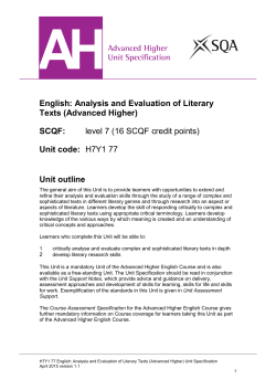 Analysis and Evaluation of Literary Texts