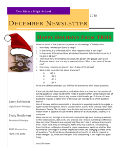 december newsletter - Two Rivers Public Schools