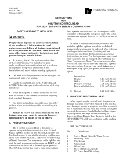 INSTRUCTIONS FOR 6-BUTTON CONTROL HEAD