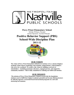 School-Wide Discipline Plan - Percy Priest Elementary School