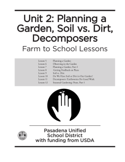 Unit 2: Planning a Garden, Soil vs. Dirt, Decomposers